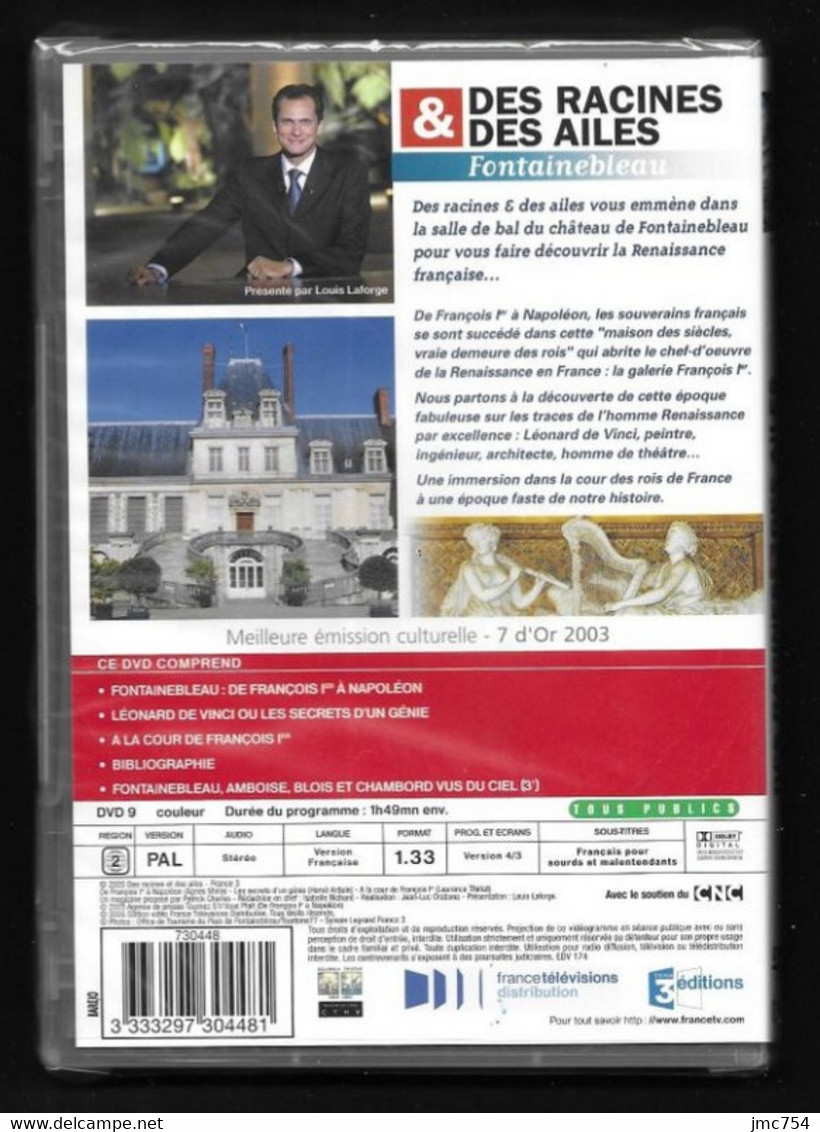 DVD.   Des Racines Et Des Ailes.   Fontainebleau. - Histoire