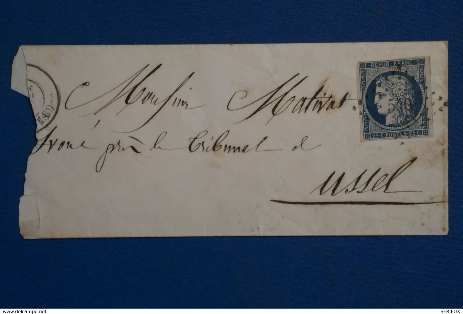 AL14  FRANCE  LETTRE   1850 BRIVES   POUR  USSEL  + N°4 +VOISIN    +AFFRANCH. INTERESSANT - 1849-1850 Ceres