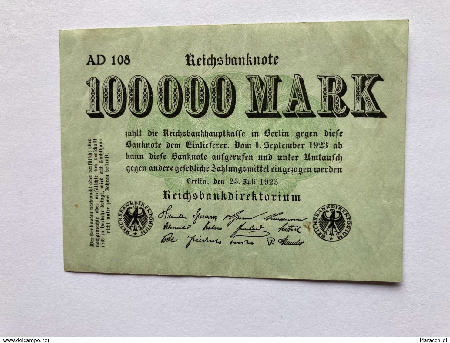 100 000 Mark, Reichsbanknote, 1923 - 100.000 Mark