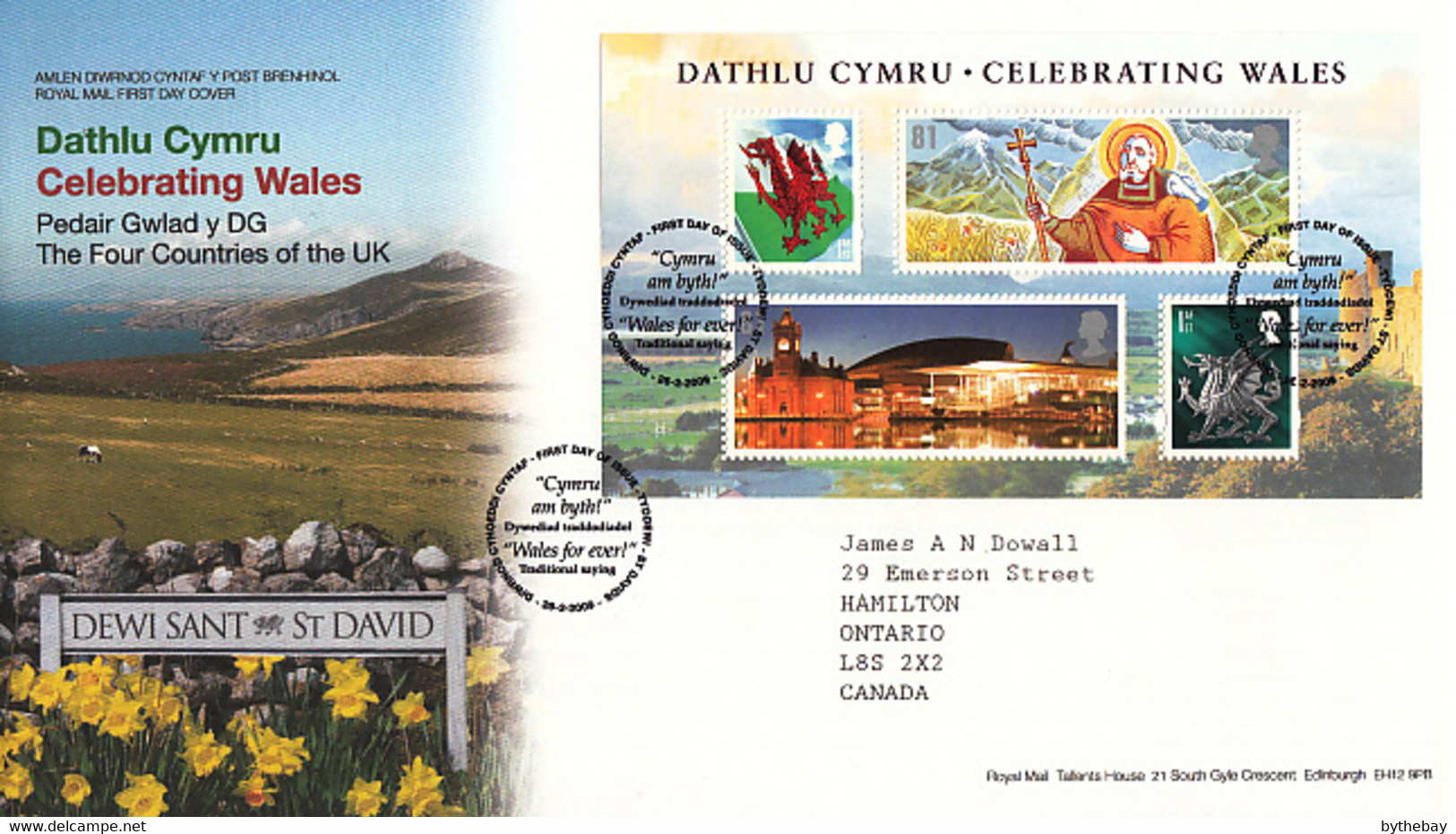 Great Britain 2009 FDC Sc #2639 Sheet Of 4 Heritage Of Wales - 2001-2010 Dezimalausgaben