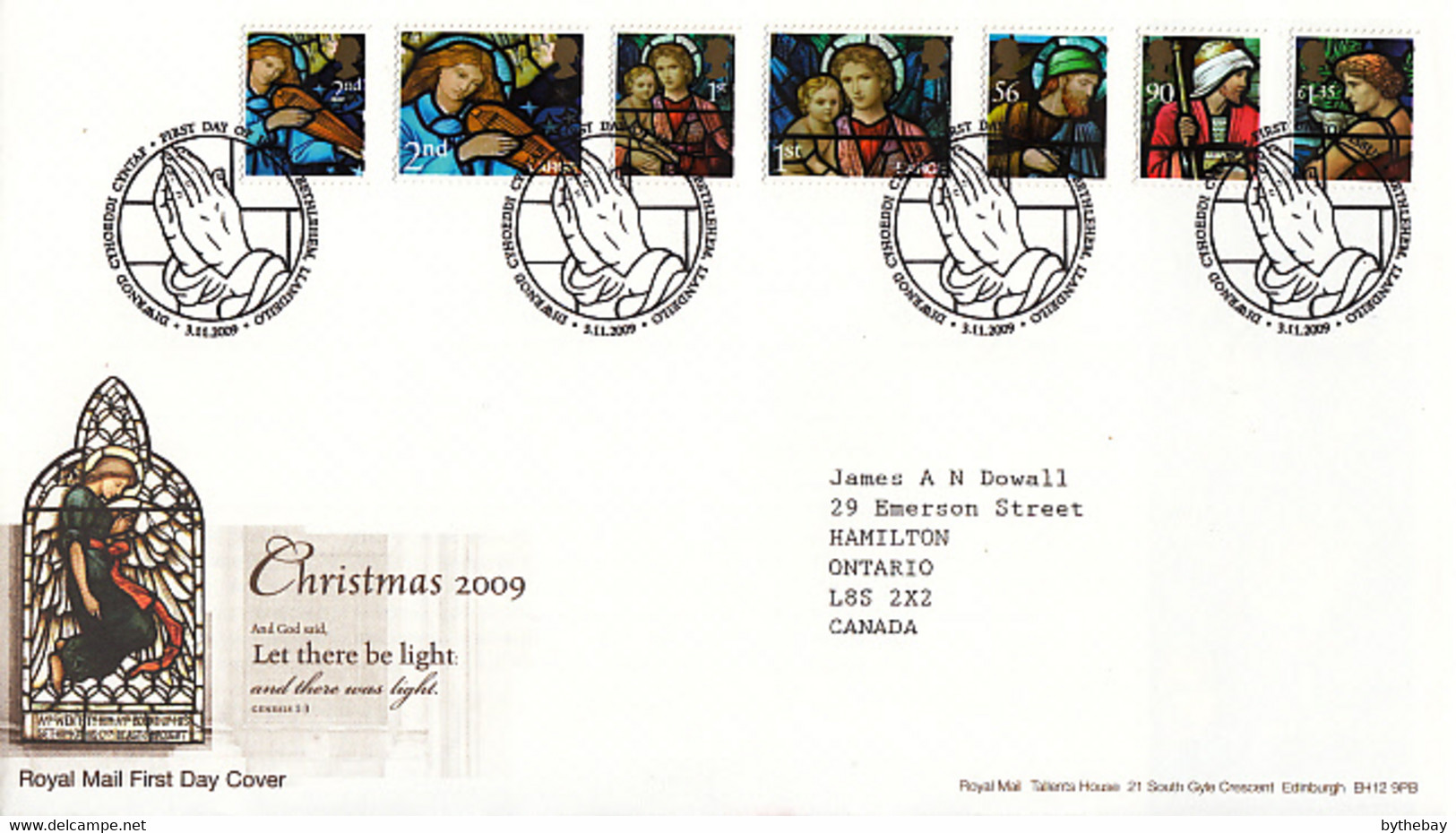 Great Britain 2009 FDC Sc #2717-#2723 Set Of 7 Stained Glass Windows Christmas - 2001-2010 Decimal Issues