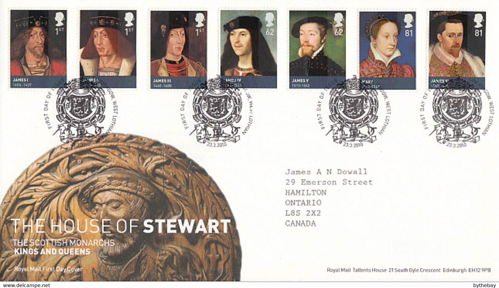 Great Britain 2010 FDC Sc #2767-#2773 Set Of 7 Stewarts British Royalty - 2001-2010 Decimal Issues
