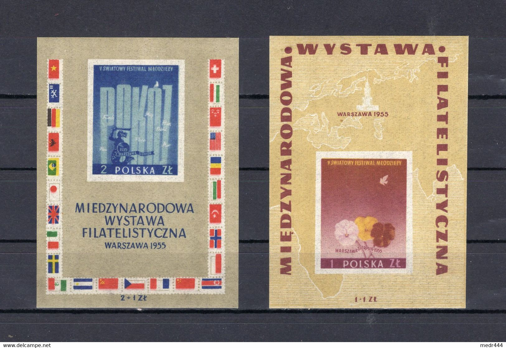 Poland/Pologne 1955 - International Philatelic Exhibition In Warsaw - 2 Imperforated Minisheets - MNH** - Superb*** - Collections