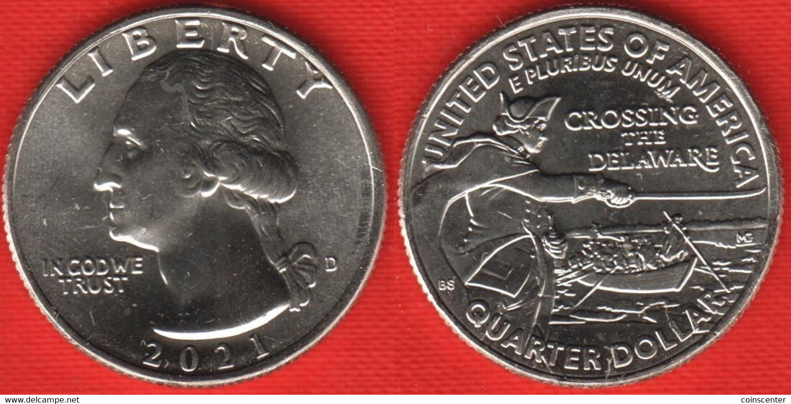 USA Quarter (1/4 Dollar) 2021 D Mint "Washington Crossing The Delaware" UNC - Sin Clasificación