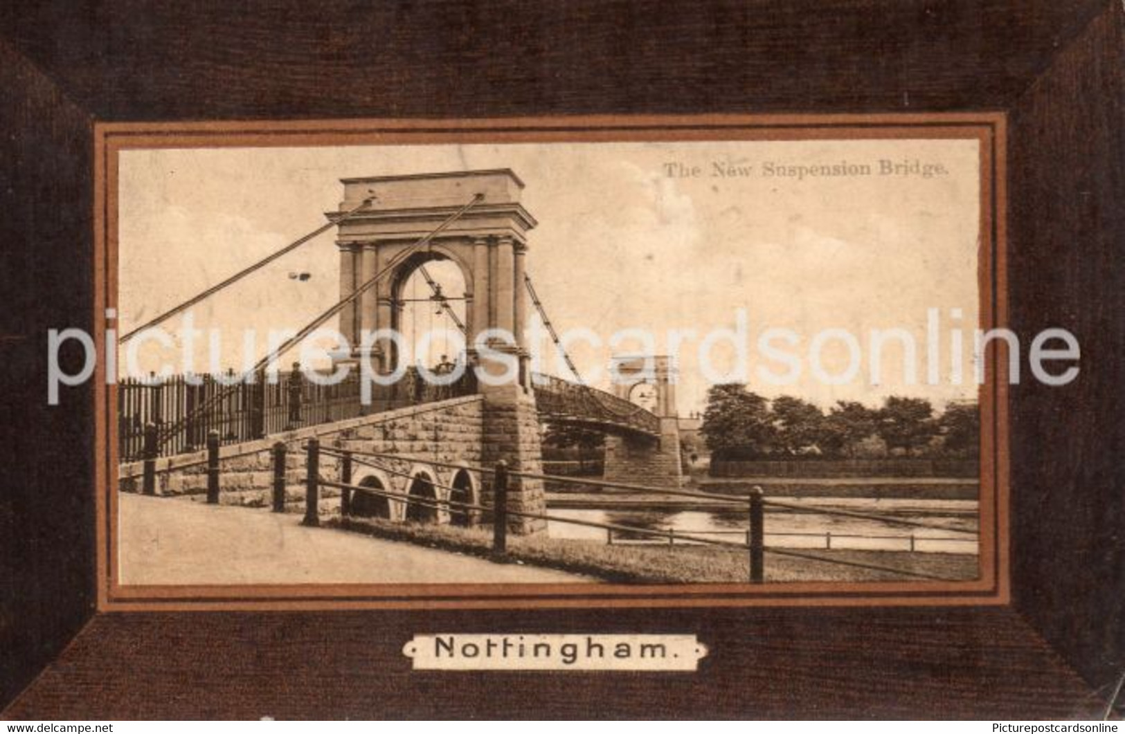 NOTTINGHAM THE NEW SUSPENSION BRIDGE OLD B/W POSTCARD NOTTINGHAMSHIRE - Nottingham