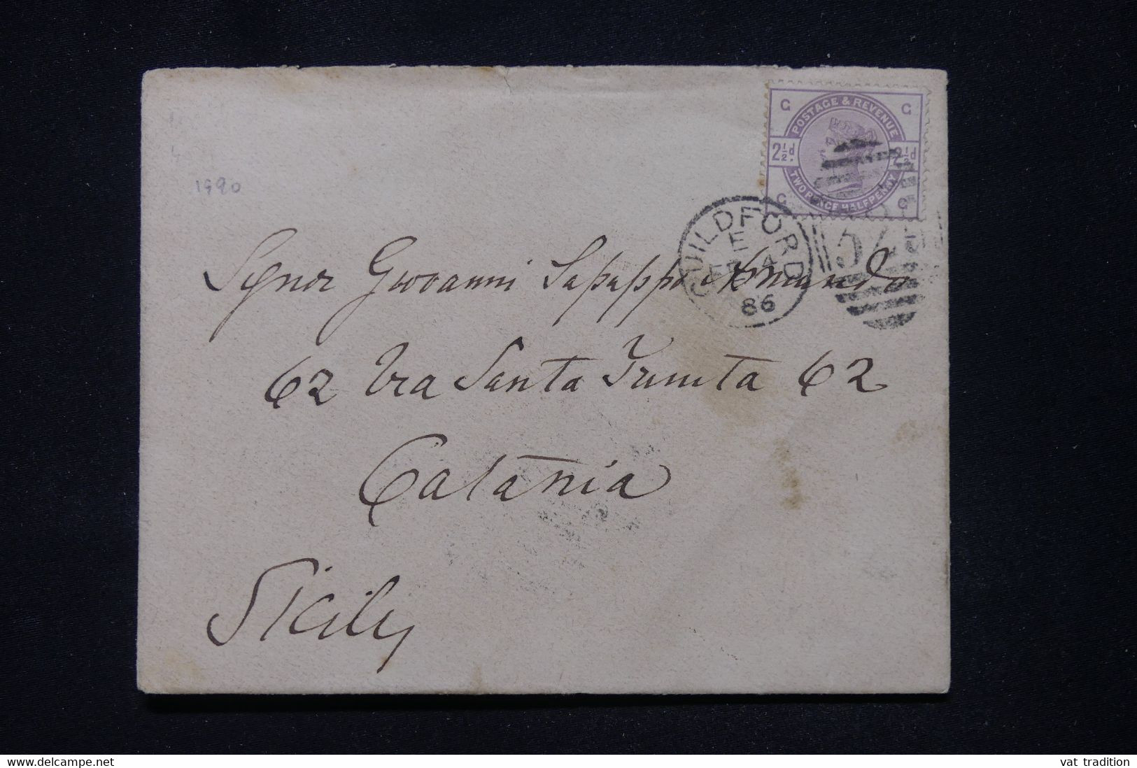 ROYAUME UNI - Enveloppe De Guildford Pour L 'Italie En 1886 - L 112801 - Lettres & Documents