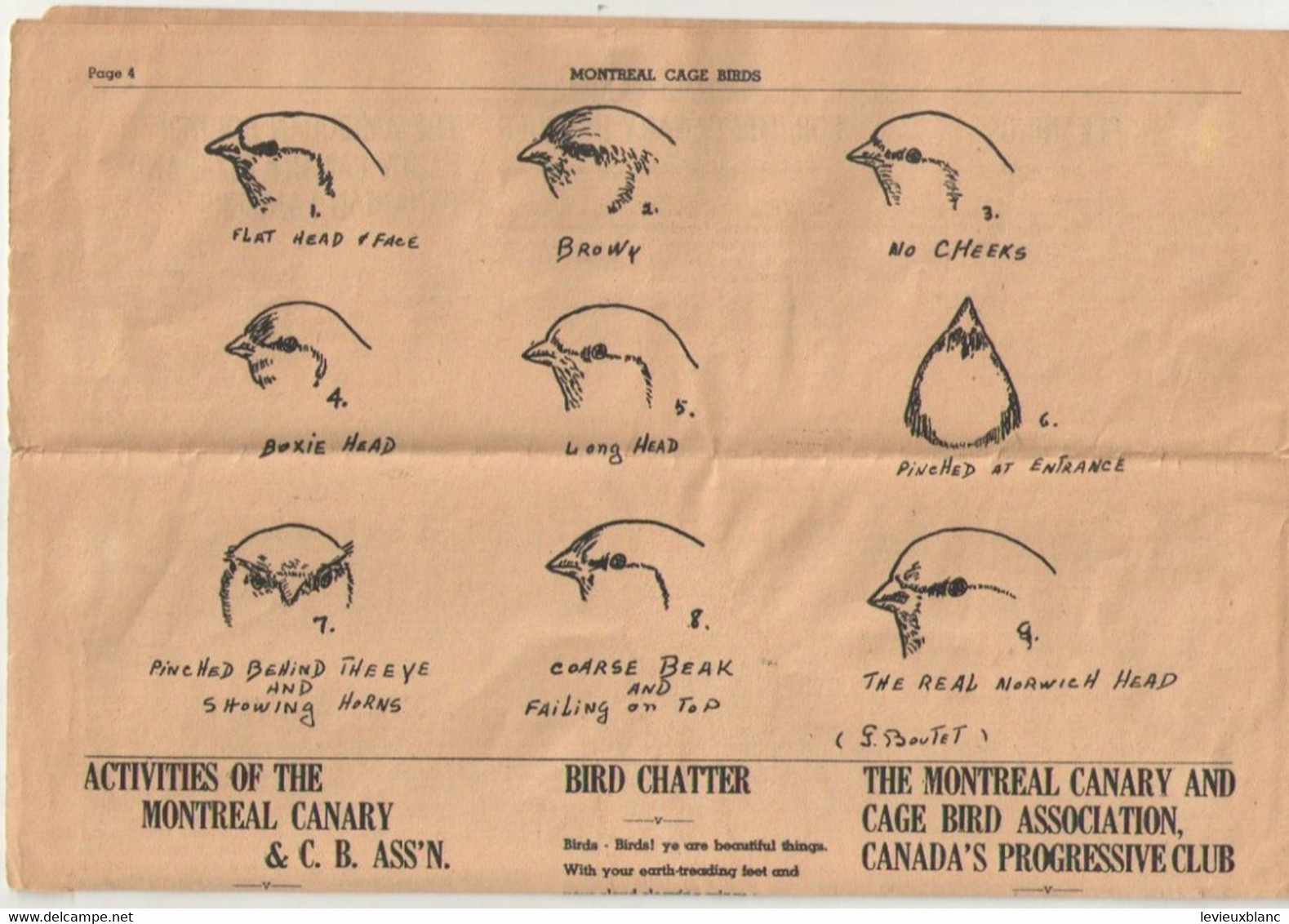Montreal CAGE BIRDS And Au Pets/Official Bulletin/Montreal CANARY And CAGE BIRD Association/1944                  VPN374 - Animales