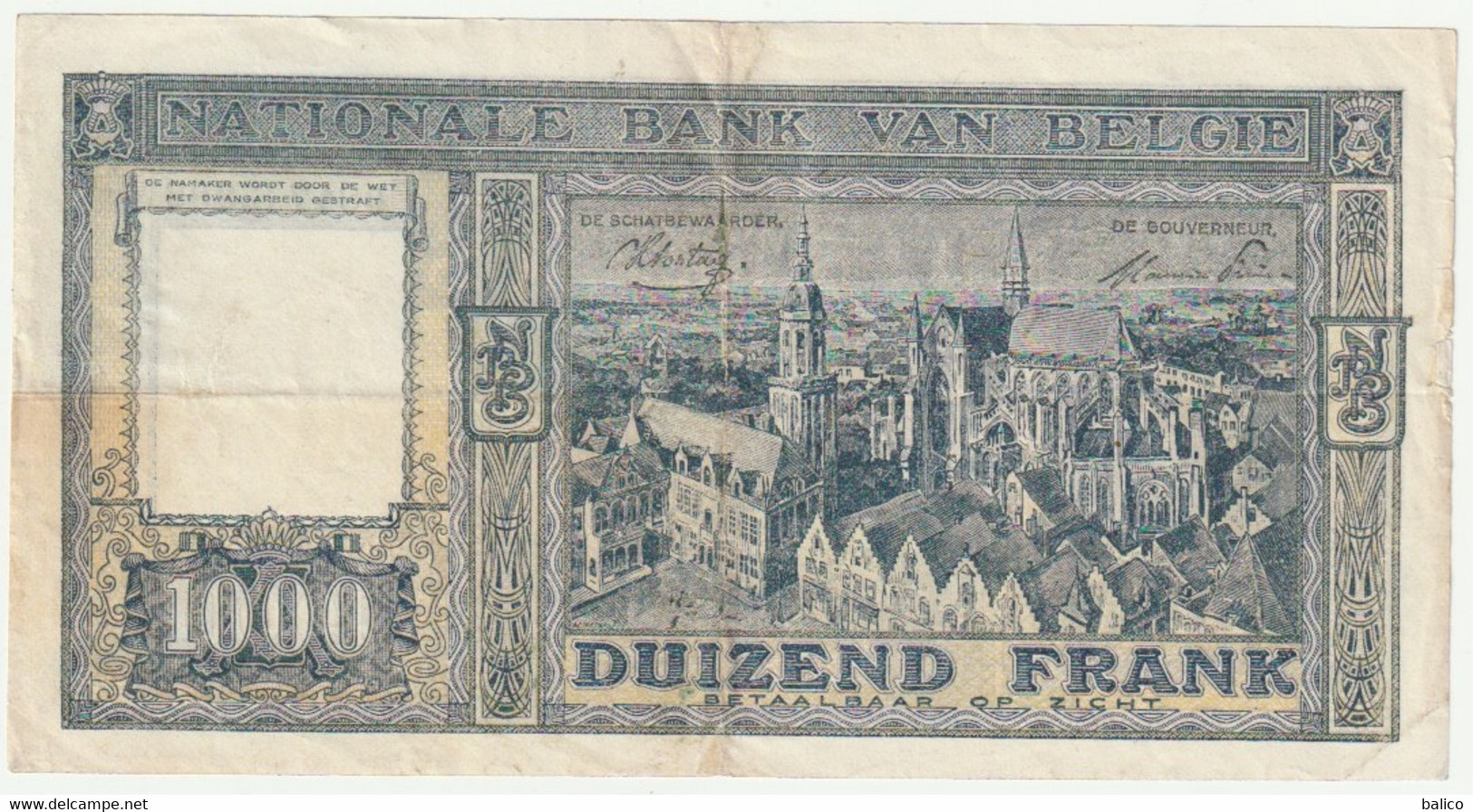 Banque Nationale De Belgique - Mille Francs 18/12/44 - N° 0817.S.998 - 1000 Francs  (très Rare) 20417998 - [ 9] Collections