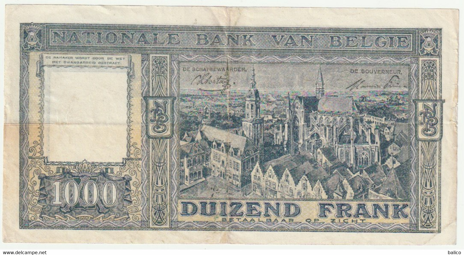 Banque Nationale De Belgique - Mille Francs 18/12/44 - N° 0817.S.998 - 1000 Francs  (très Rare) 20417998 - [ 9] Collezioni