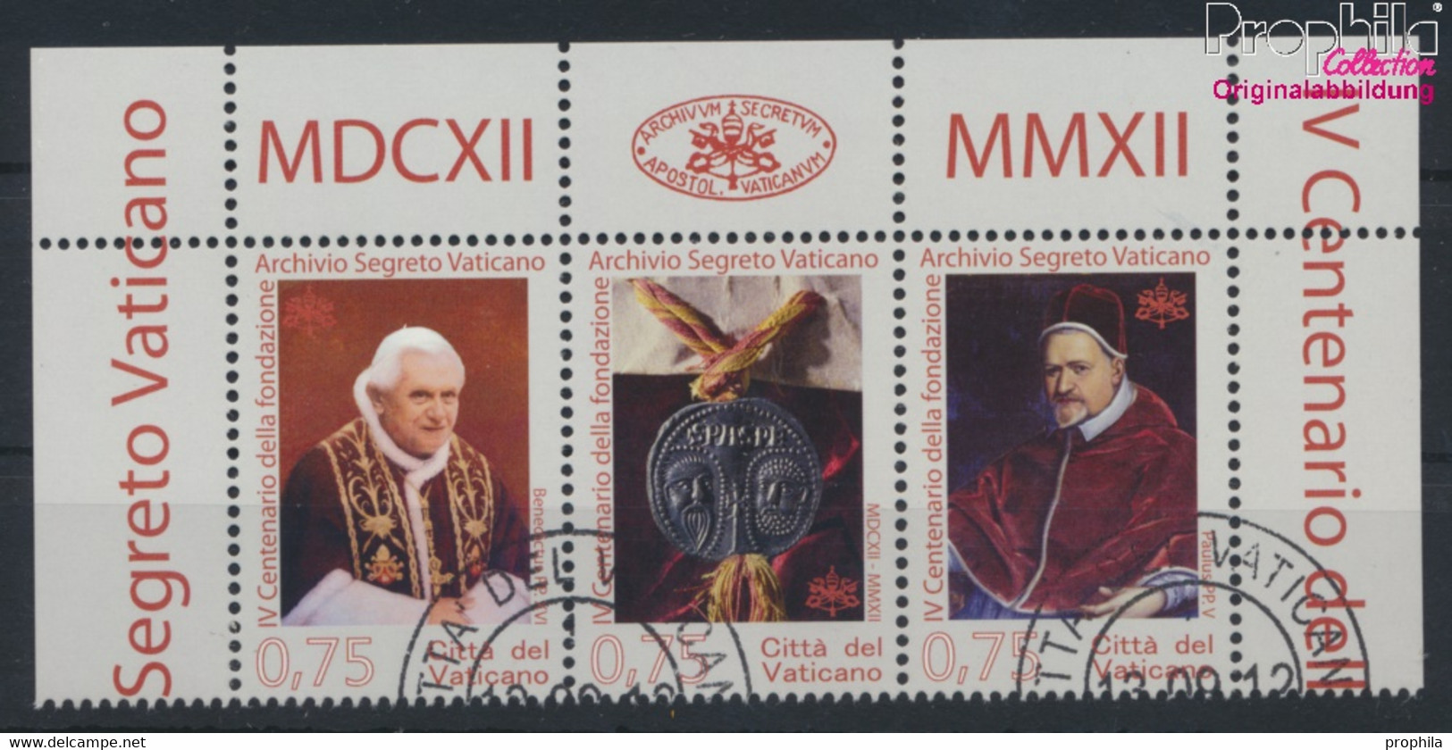 Vatikanstadt 1745-1747 Dreierstreifen (kompl.Ausg.) Gestempelt 2012 Vatikanisches Geheimarchiv (9678648 - Used Stamps