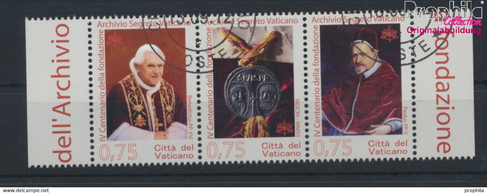Vatikanstadt 1745-1747 Dreierstreifen (kompl.Ausg.) Gestempelt 2012 Vatikanisches Geheimarchiv (9678654 - Usados