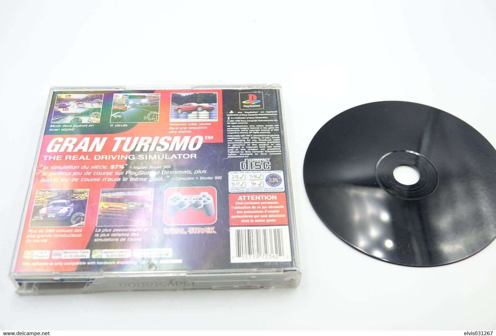 SONY PLAYSTATION ONE PS1 : GRAN TURISMO 1 THE REAL DRIVING SIMULATOR - Playstation