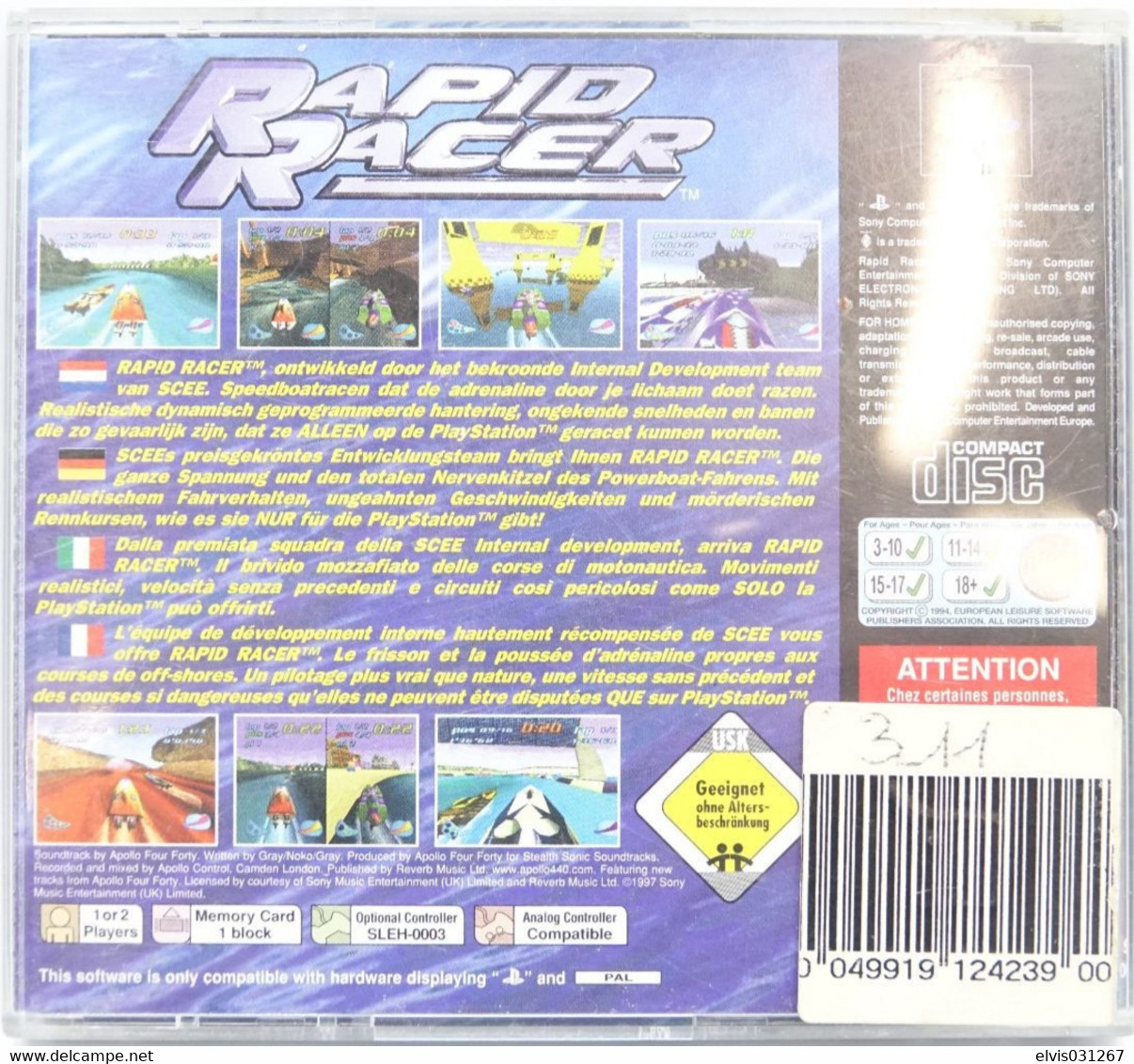 SONY PLAYSTATION ONE PS1 : RAPID RACER - Playstation