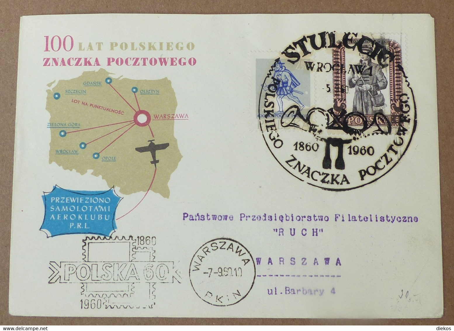 Polen Luftpost Lotnicza   Airplane Stulecie Warschau  1960     #cover5513 - Airplanes