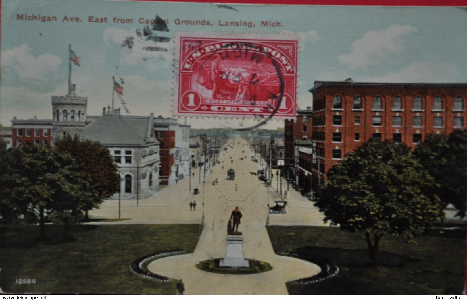 Lansing : Michigan Avenue East From Capitol Grounds - Lansing