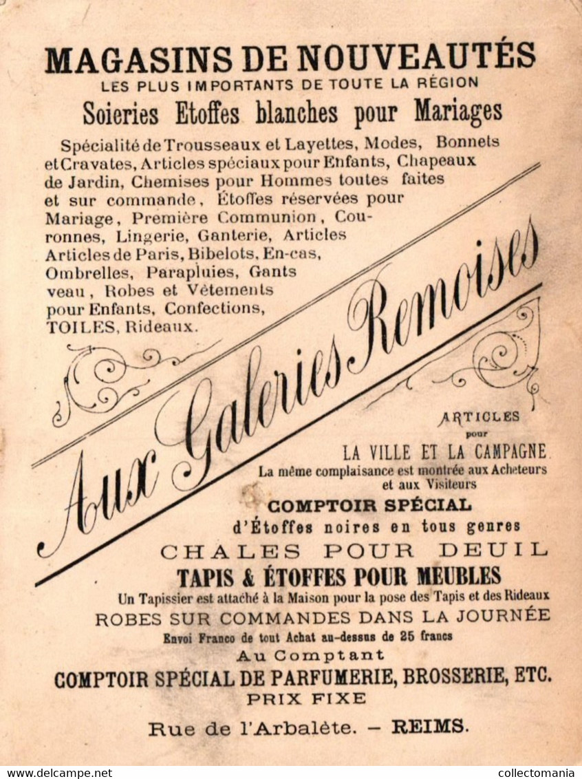4 Calendriers  1880  Galeries Remoises REIMS  Impr. BOGNARD - Tamaño Pequeño : ...-1900