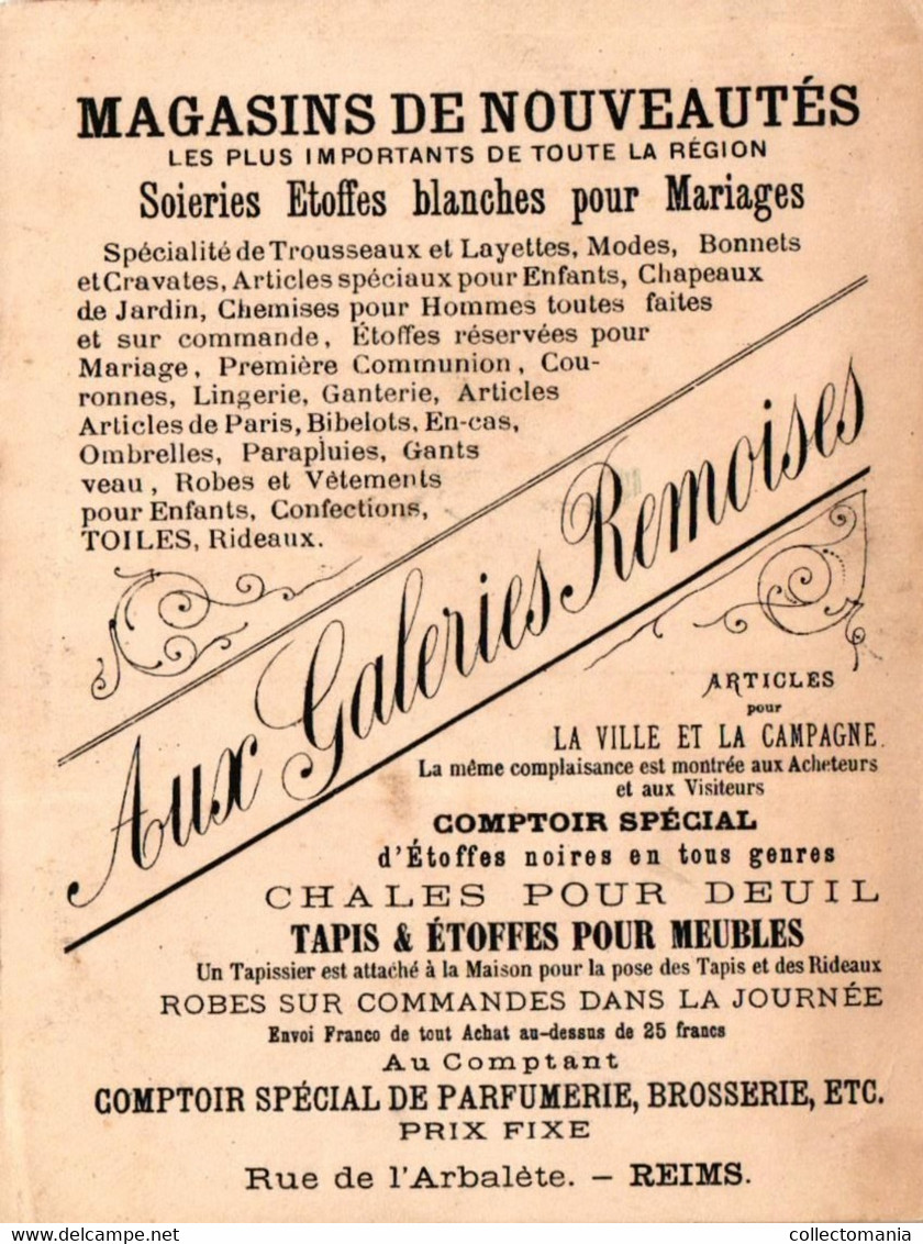 4 Calendriers  1880  Galeries Remoises REIMS  Impr. BOGNARD