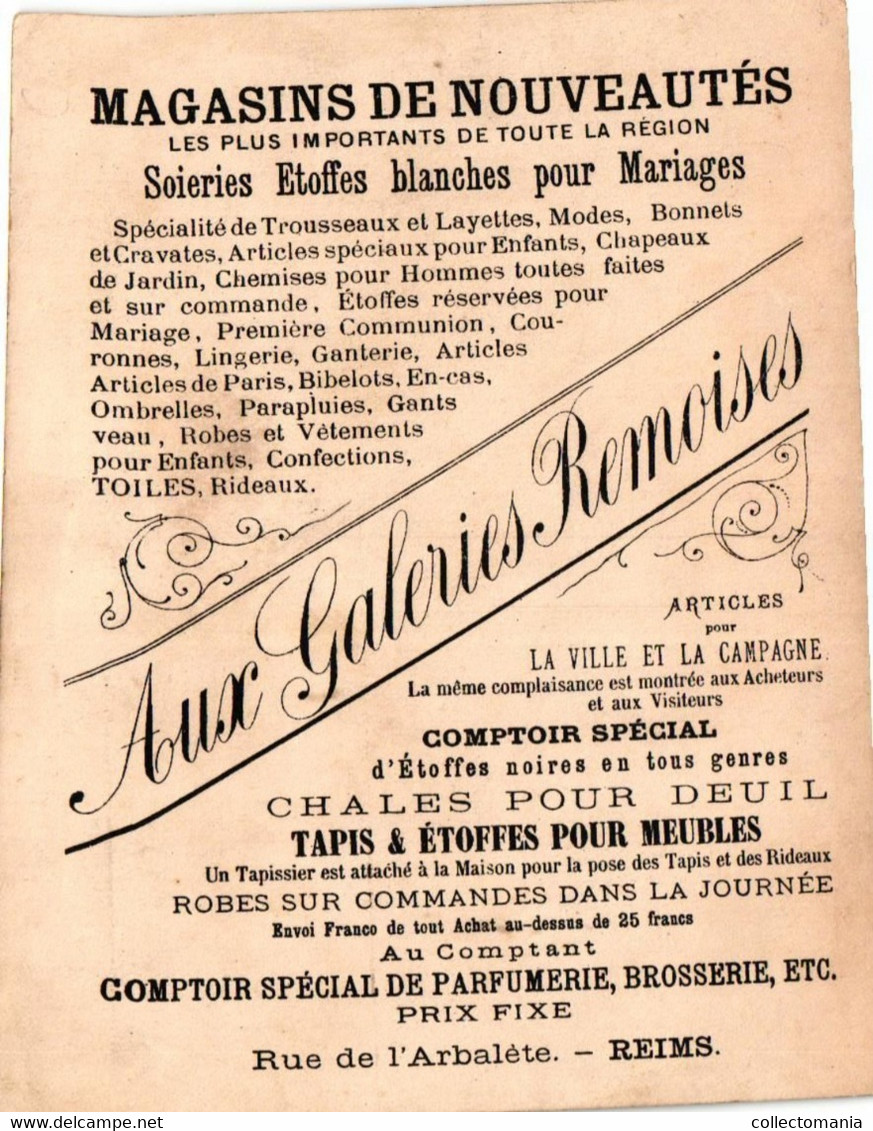 4 Calendriers  1880  Galeries Remoises REIMS  Impr. BOGNARD