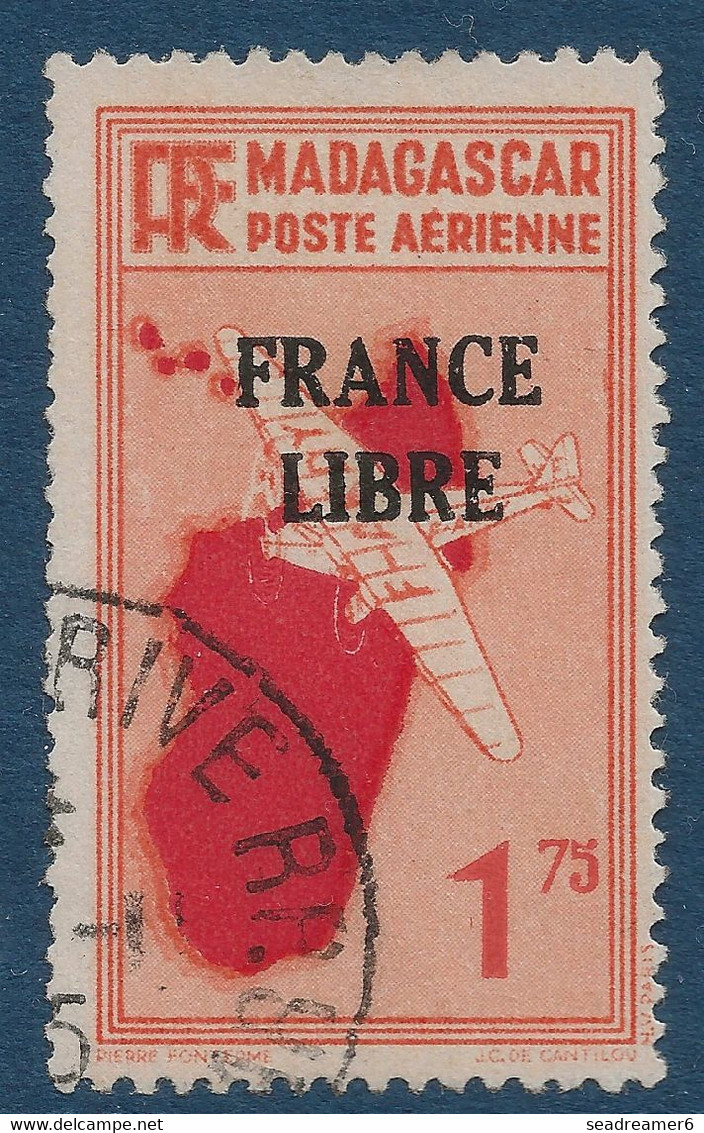 FRANCE Colonies Madagascar Poste Aérienne N°46 Oblitéré 1FR75 Orange TTB & Assez Rare ! Signé A.BRUN - Gebruikt