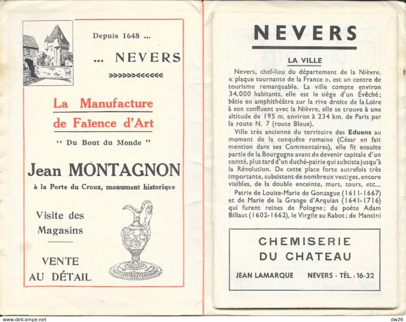 Plan Guide Blay: Nevers, Renseignements Divers, Répertoire Des Rues - Autres & Non Classés