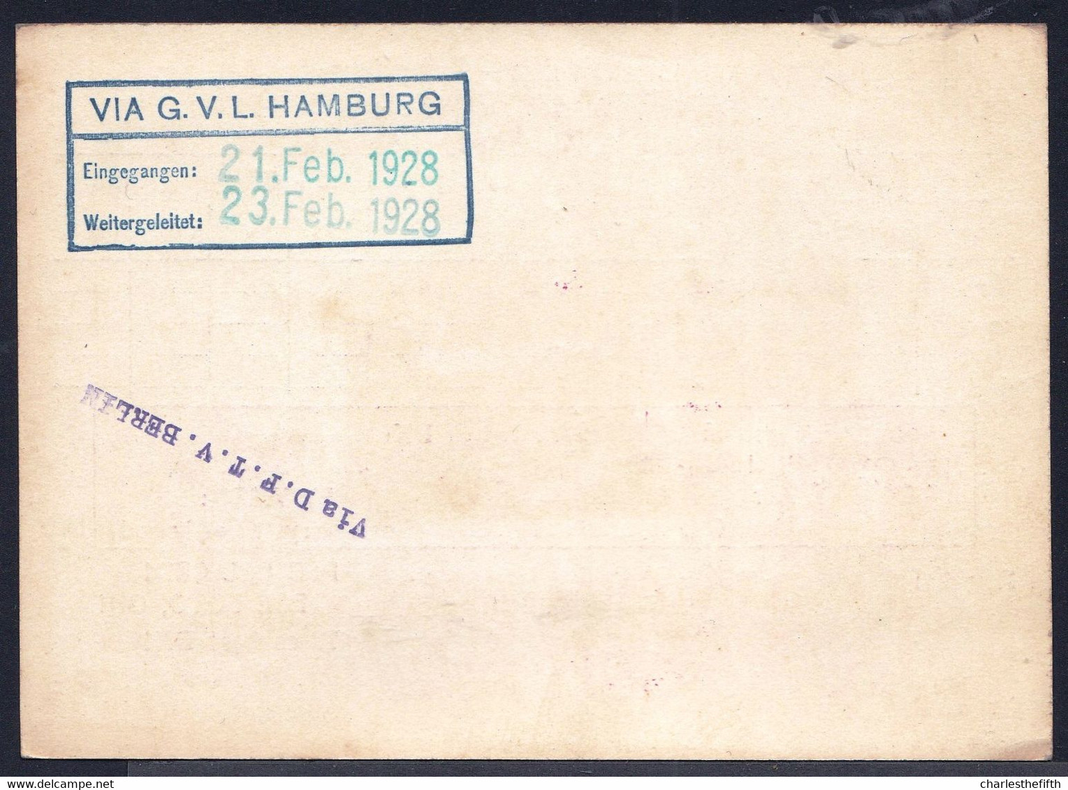 ALTONA 1928 DEUTSCHE KURZWELLEN EMPFANGSSTATION - SHORT WAVE - AMATEUR RADIO STATION  VIA HAMBURG    DE0661 RESEAU BELGE - Andere & Zonder Classificatie