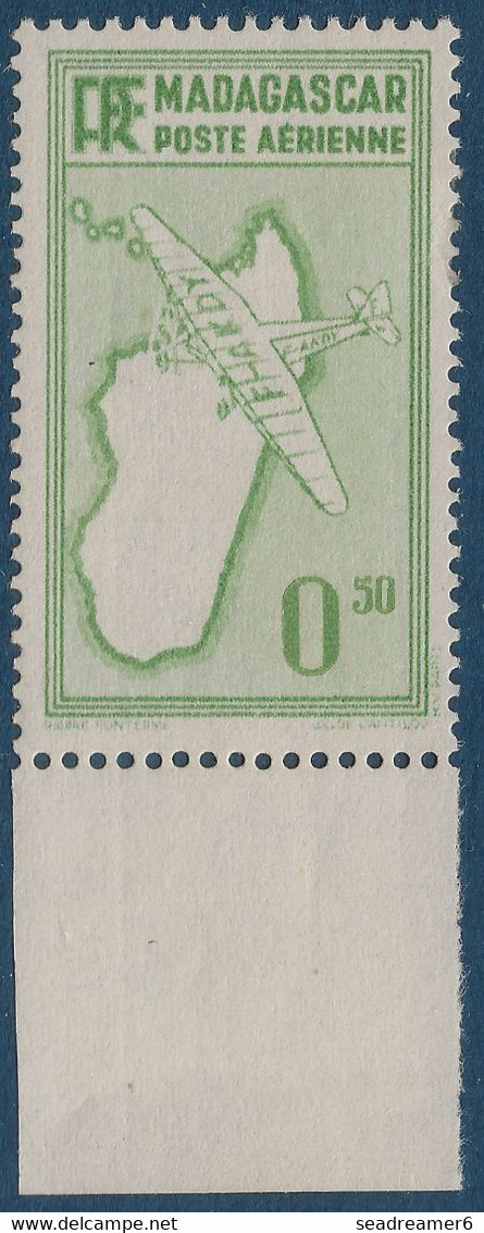 FRANCE Colonies Madagascar Poste Aérienne N°1* Vert Unicolore 0 50 Projet De Faciale Non Adoptée Et Sans Rouge Signé RR - Airmail