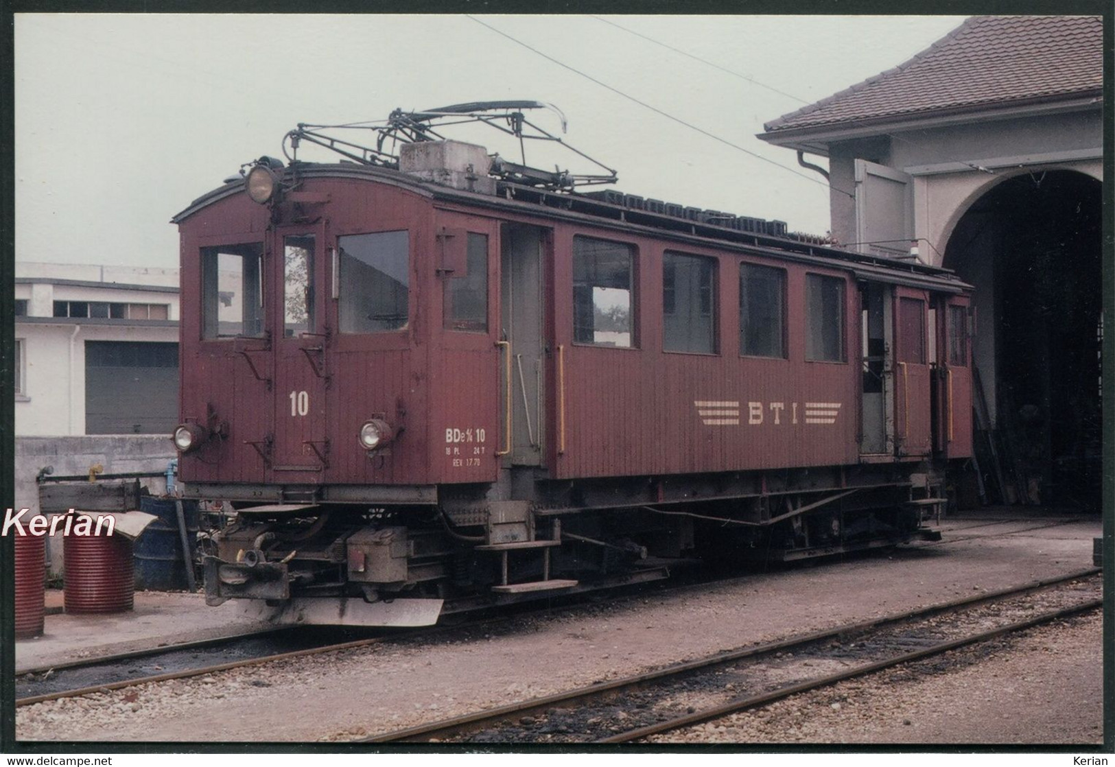 1974 - Suisse Photo Tirage Récent - Locomotive électrique Du B-T-I (Biel–Täuffelen–Ins) - Voir Scan - Trains