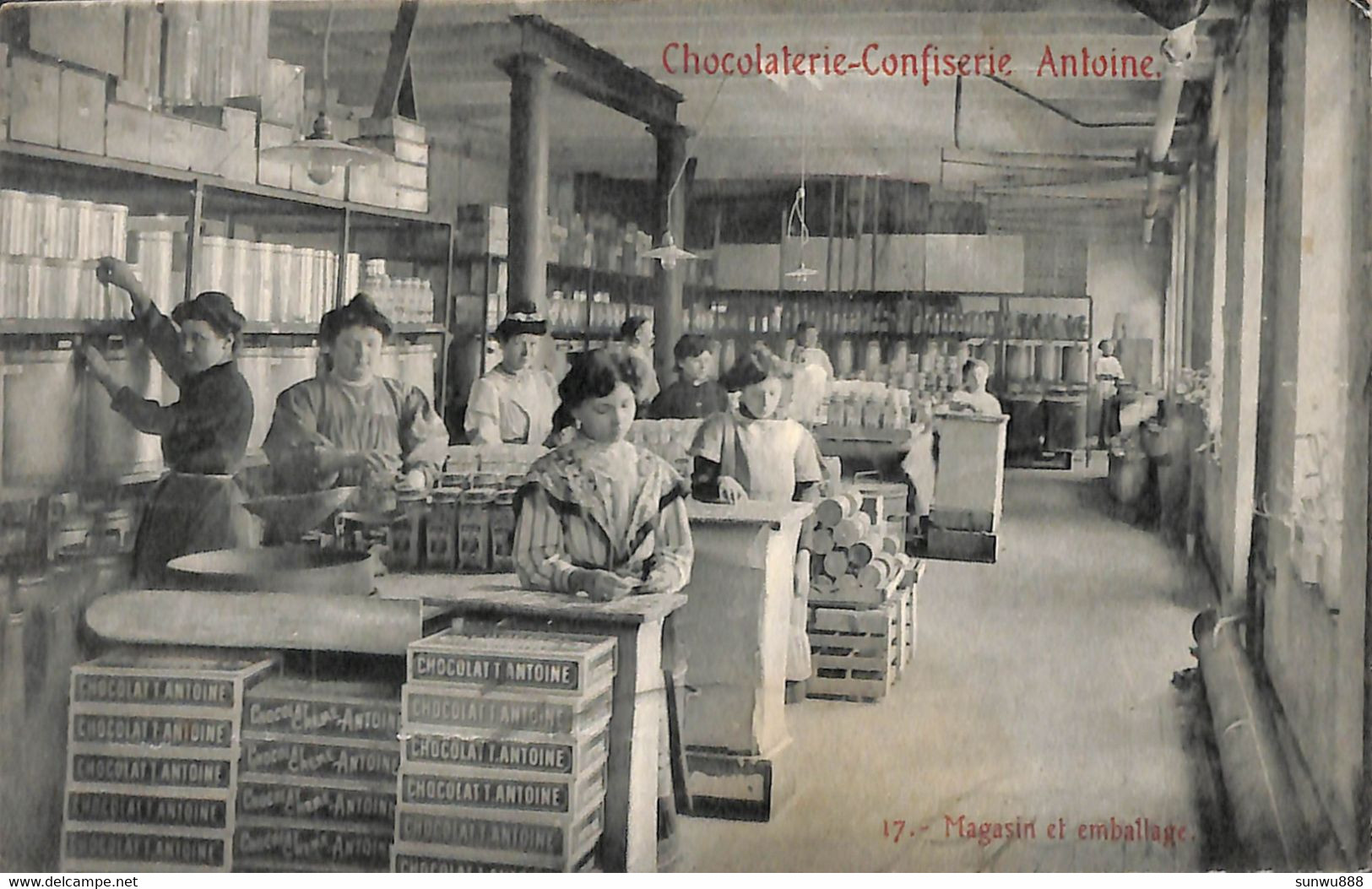 Chocolaterie Confiserie Antoine - Magasin Et Emballage (animée 1923) - Ixelles - Elsene