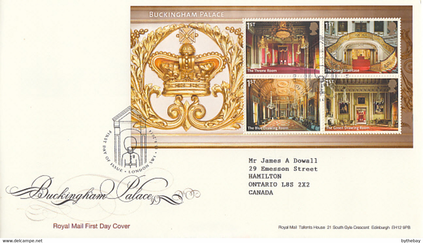 Great Britain 2014 FDC Sc #3285 Sheet Of 4 Buckingham Palace - 2011-2020 Decimale Uitgaven