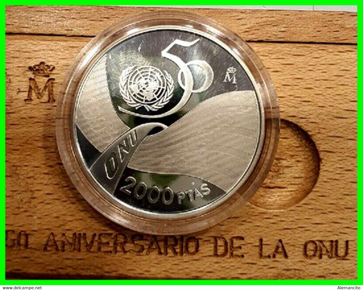 ESPAÑA. MADRID. MONEDA DE 2000 PESETAS DE PLATA DEL AÑO 1995, CONMEMORATIVA DEL 50 ANIVERSARIO DE LA ONU. - 2 000 Pesetas