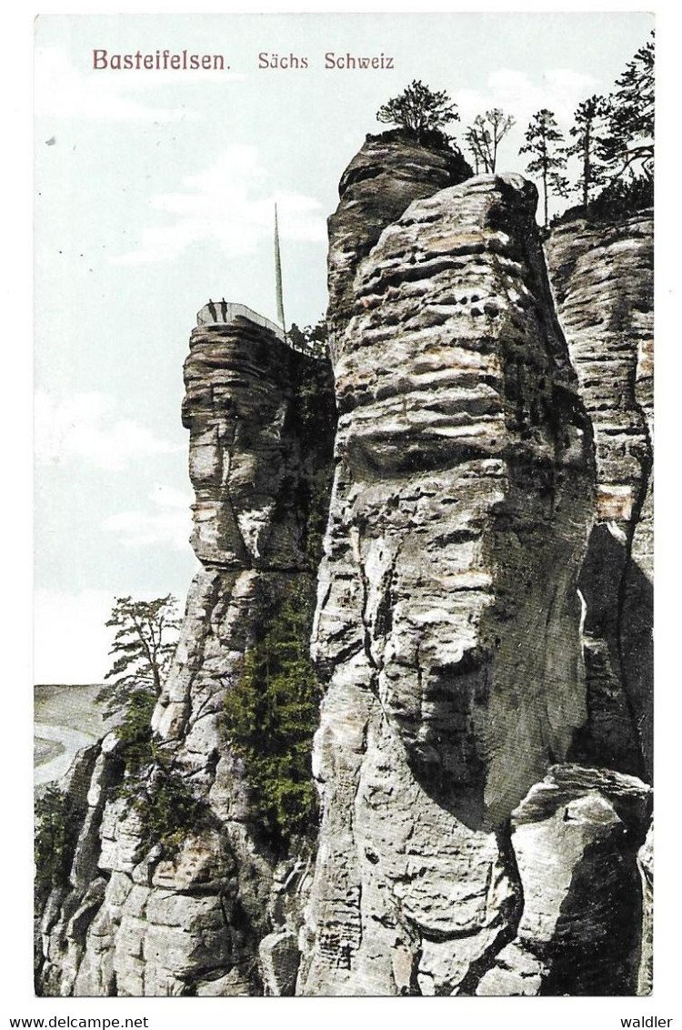 SÄCHS. SCHWEIZ  --  BASTEIFELSEN    1909 - Bastei (sächs. Schweiz)