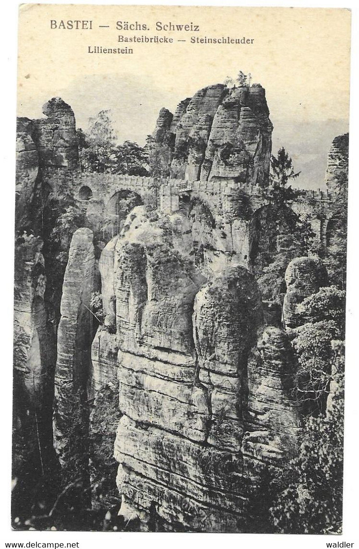 SÄCHS. SCHWEIZ  --  BASTEIBRÜCKE  ~ 1910 - Bastei (sächs. Schweiz)