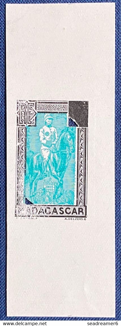 FRANCE Colonies Madagascar Epreuve Sans Valeur Avec écoinçons Au Type General Simon Joseph Galliéni Non Adopté RRR - Other & Unclassified