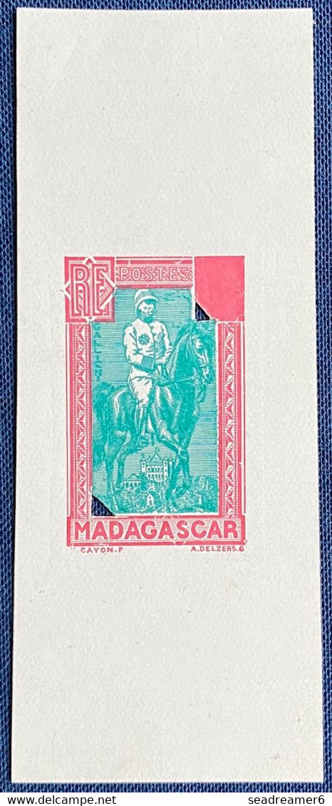 FRANCE Colonies Madagascar Epreuve Sans Valeur Avec écoinçons Au Type General Simon Joseph Galliéni Non Adopté RRR - Andere & Zonder Classificatie