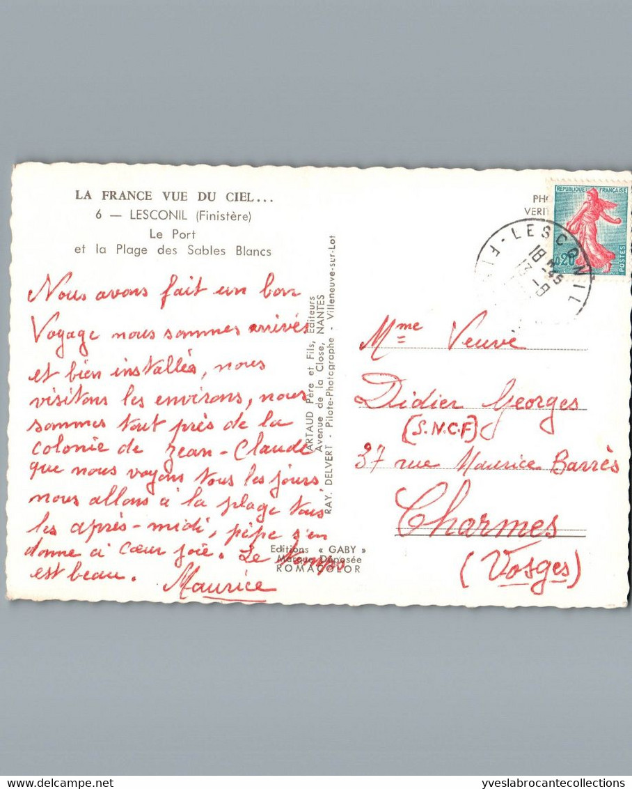 29 - Finistère - Lesconil - Cpsm Gd Format Dentelée - Le Port Et La Plage Des Sables Blancs - 1962 - Lesconil