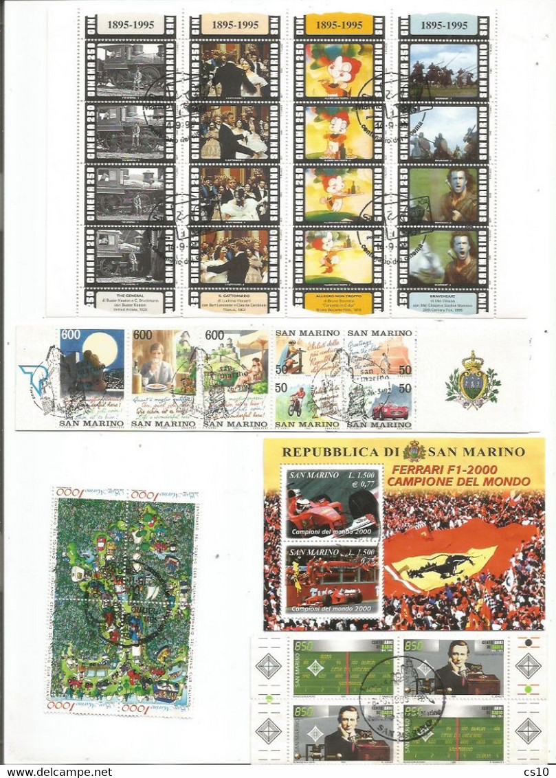 San Marino Nice #4 Scans Selection Of Used Souvenir Sheets Pairs Strips Blocks And Singles From The 80's Up To € Era - Verzamelingen & Reeksen