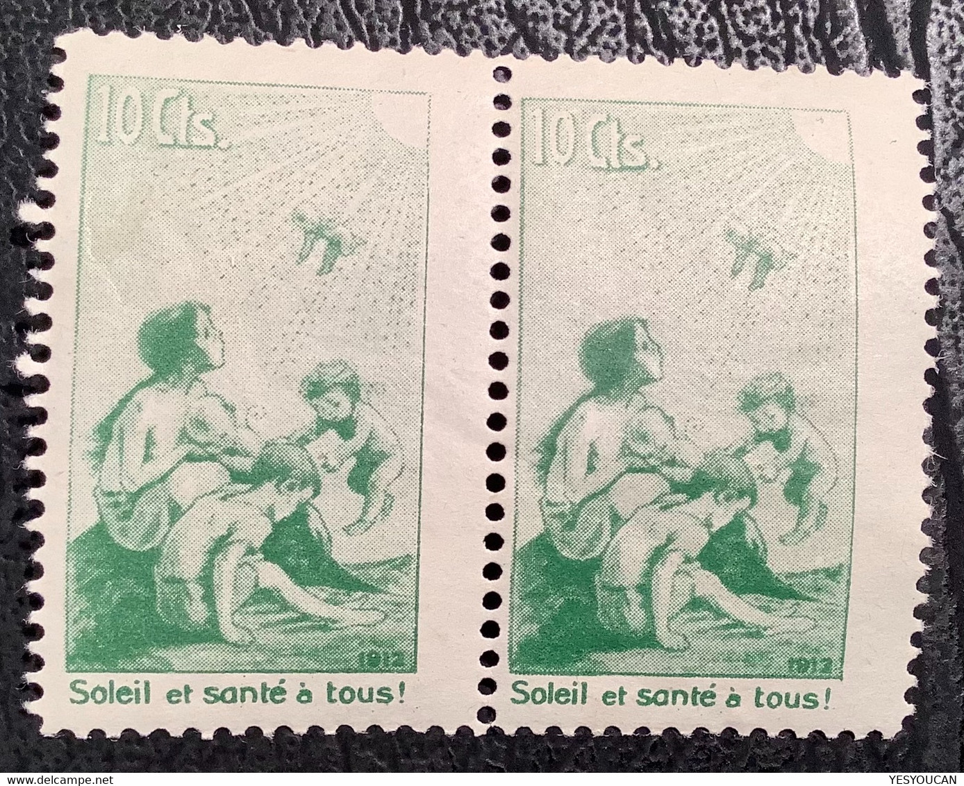 Pro Juventute 1912 Vorläufer ZNr II MNH* 10c Grün Selten Als Paar (Tuberkulose Suisse Schweiz Tuberculose Santé Enfants - Unused Stamps