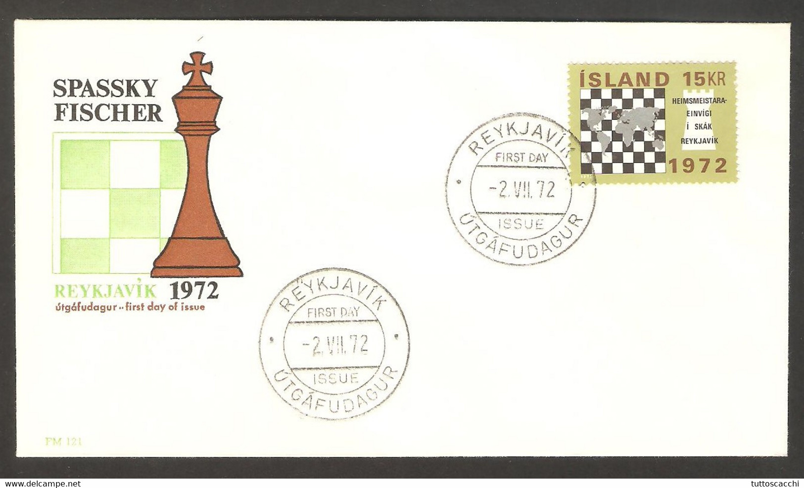 Chess FDC Iceland 1972 Spassky-Fischer - Echecs