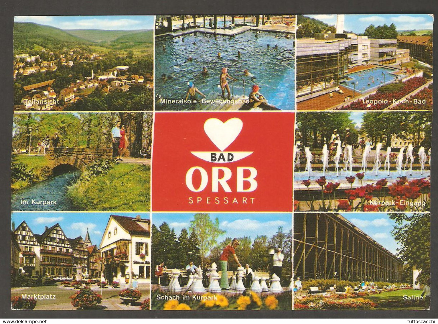 BAD ORB - Picture Postcard With Outdoor Chess Set, Traveled - Echecs