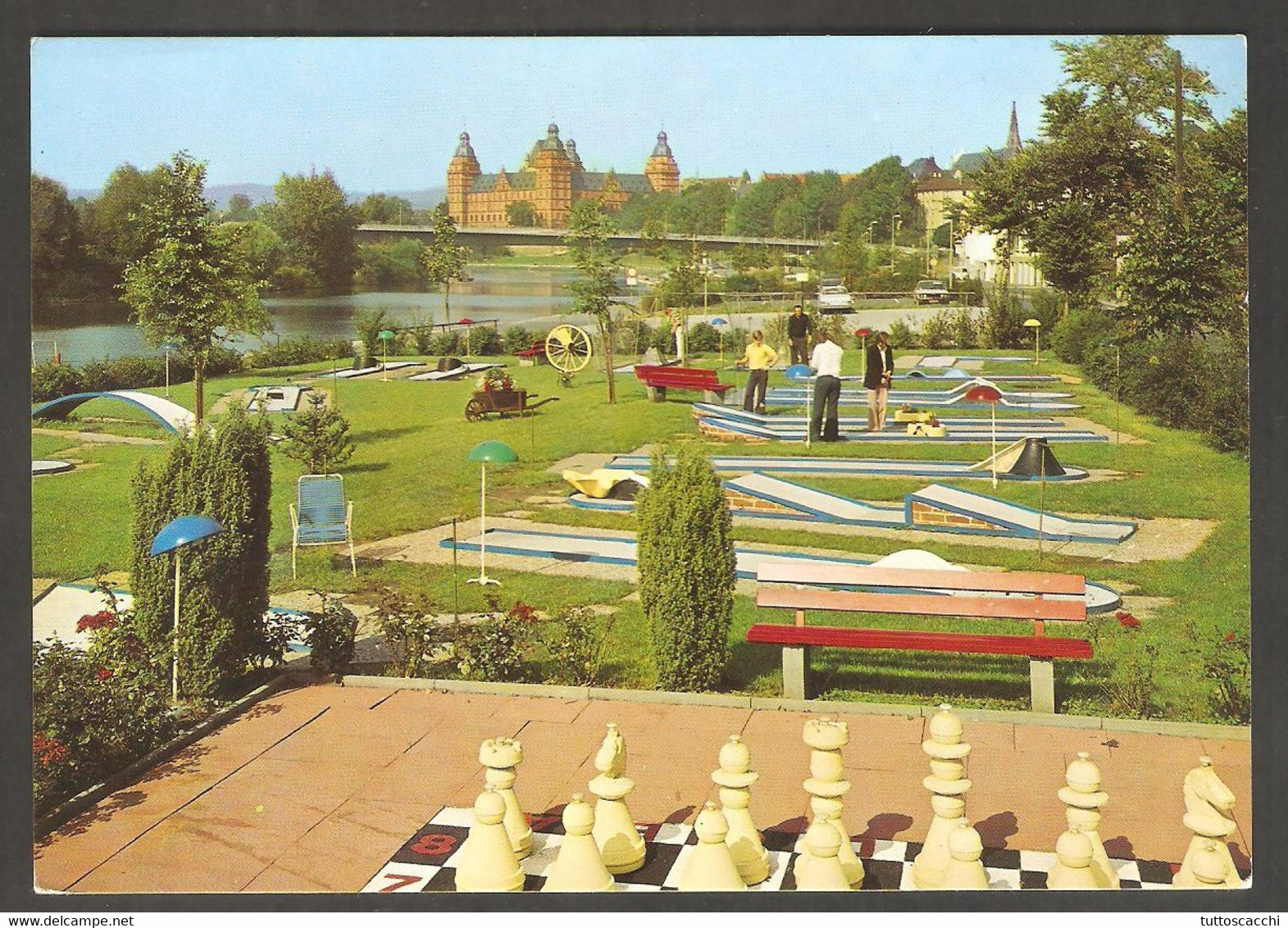 ASCHAFFENBURG - Picture Postcard With Outdoor Chess Set - Echecs