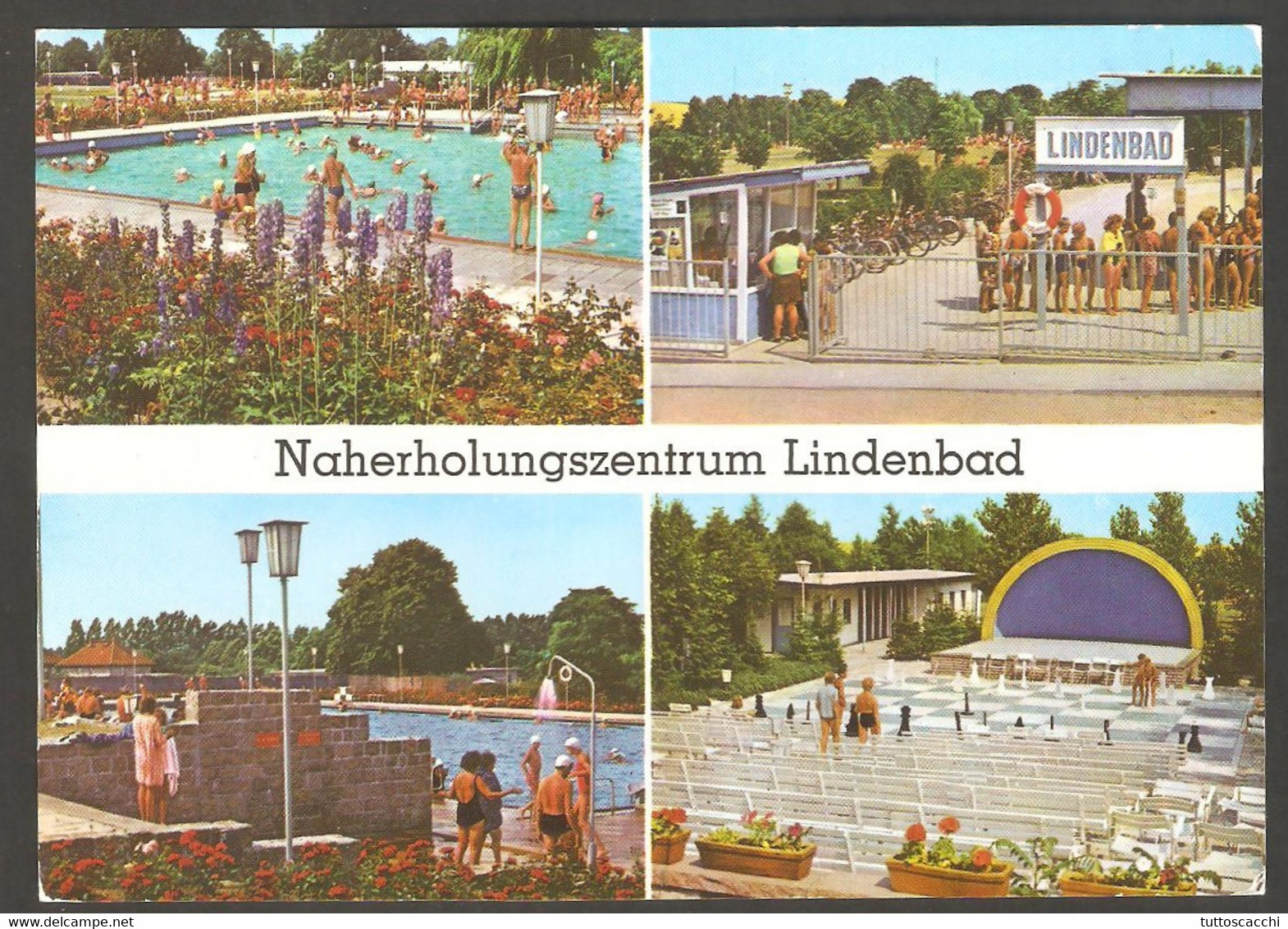 LINDENBAD - Picture Postcard With Outdoor Chess Set - Echecs