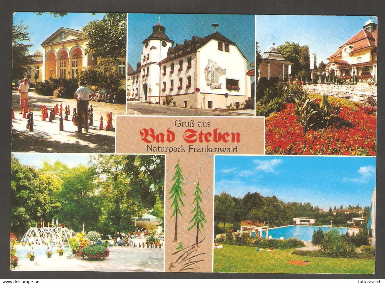 BAD STEBEN - Picture Postcard With Outdoor Chess Set, Traveled - Echecs