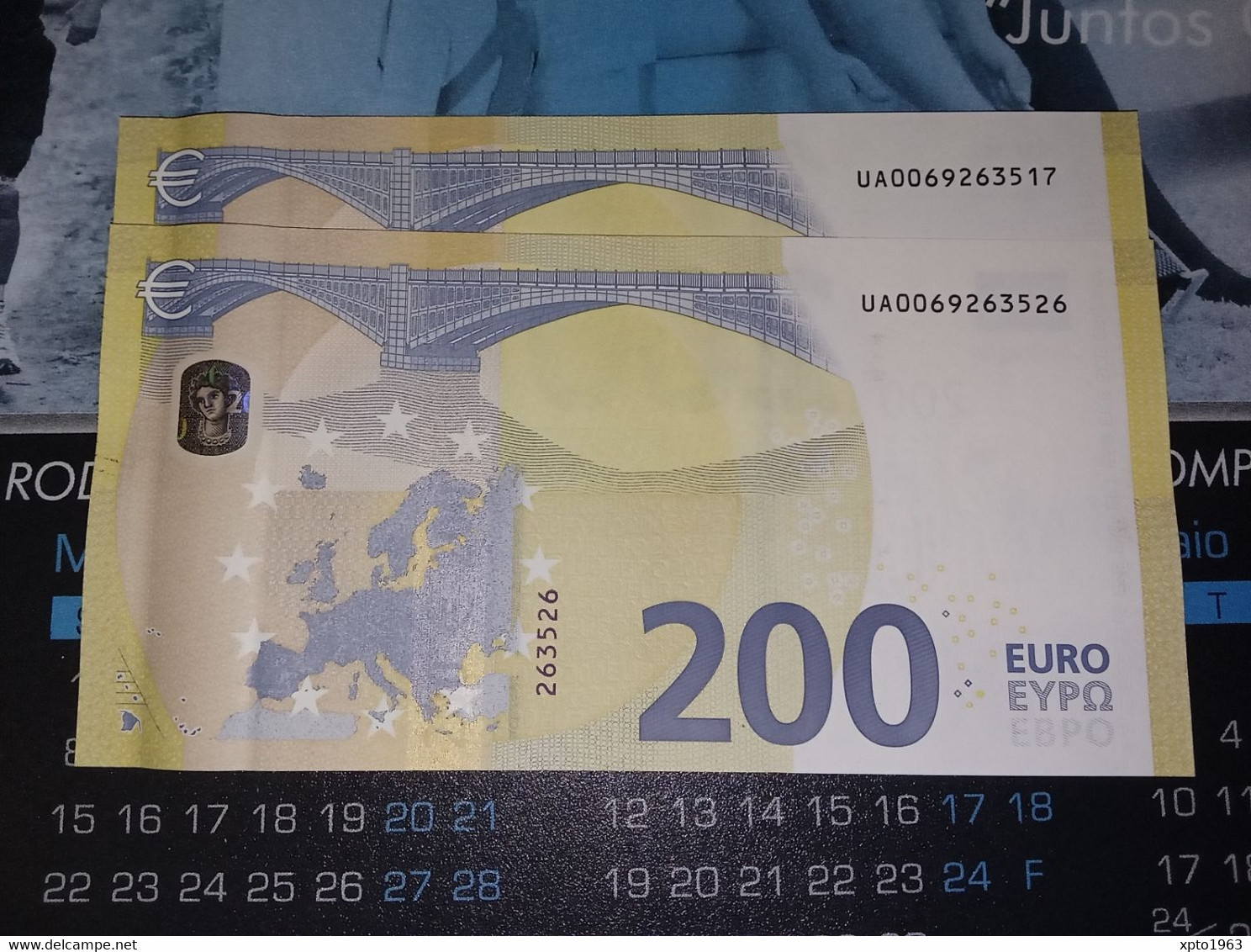 2x 200 EURO - FRANCE - U003 A1 - UA0069263517 / UA0069263526 - (Draghi) NEUF - UNC - 200 Euro