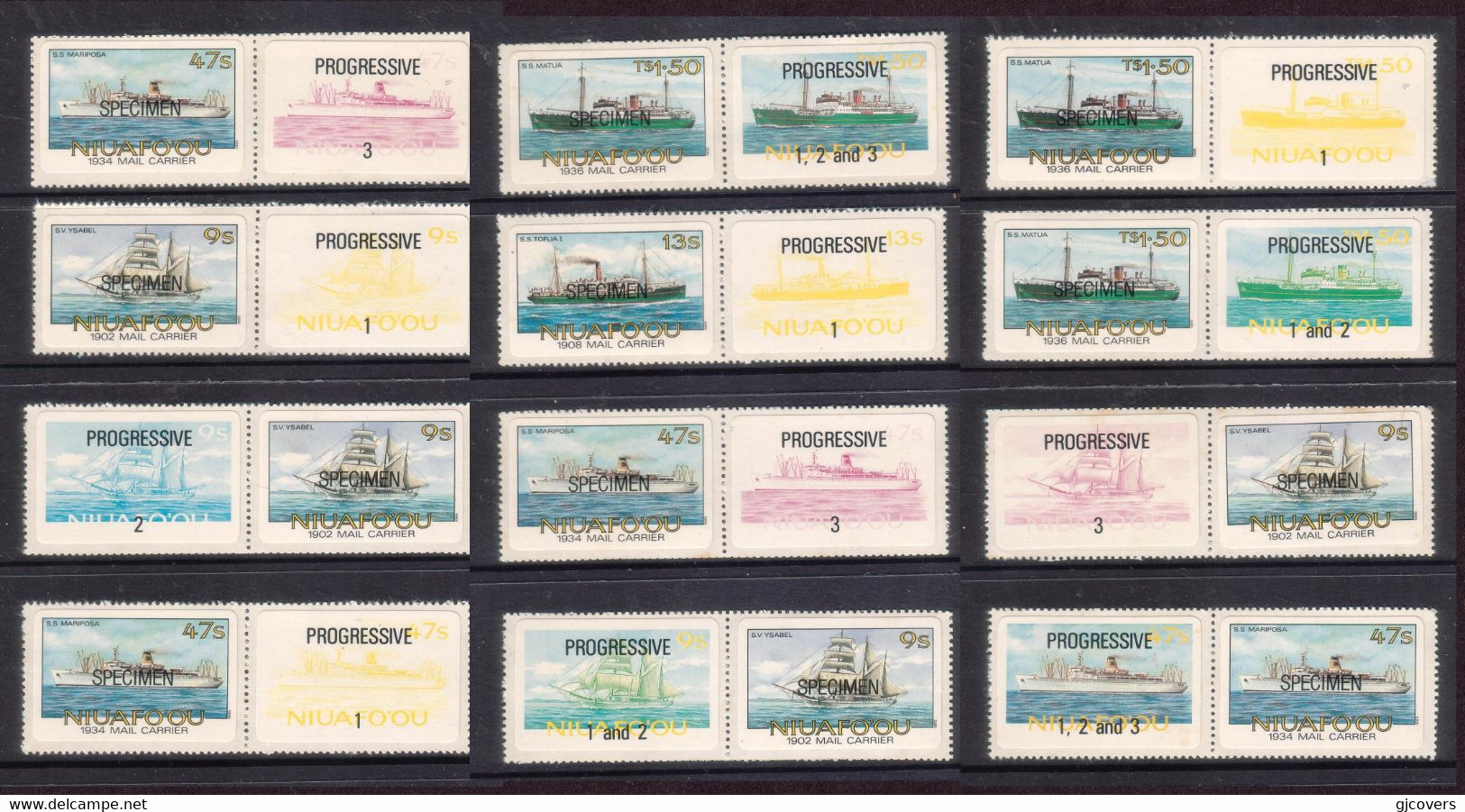 Tonga Niuafo'ou 1985 Ships Which Carried Tin Can Mail Specimen Pairs - Tonga (1970-...)