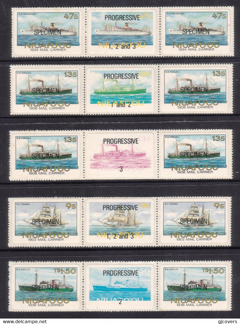 Tonga Niuafo'ou 1985 Ships Which Carried Tin Can Mail Specimen Strips - Tonga (1970-...)