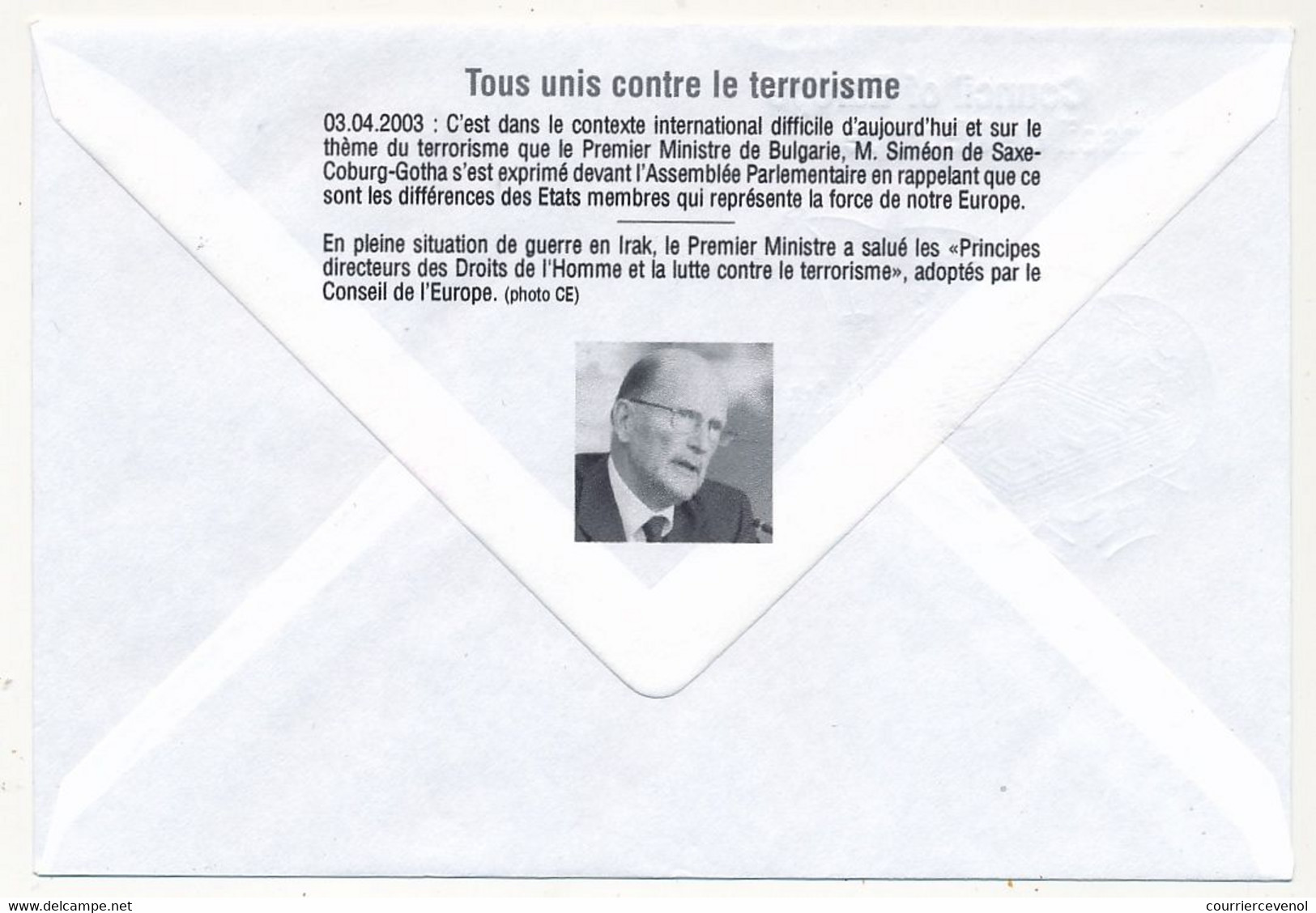 Env. Affr 2,30 Conseil Europe +0,10 - OMEC Et CAD Idem 3/4/2003 - Visite Officielle 1er Ministre Bulgarie - Storia Postale