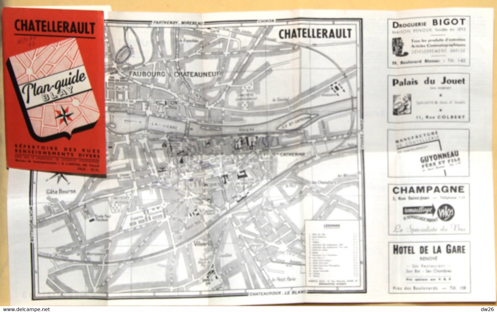 Plan Guide Blay: Chatellerault Et Faubourgs, Renseignements Divers Et Répertoire Des Rues - Otros & Sin Clasificación