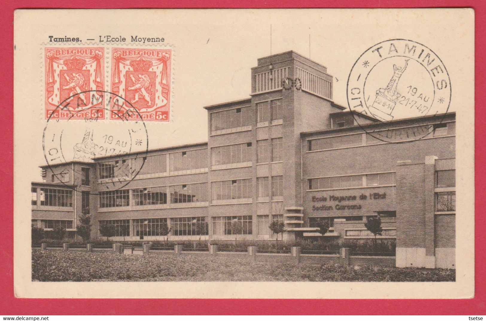 Tamines - L'Ecole Moyenne - Jolie Oblitération 1947 ( Voir Verso ) - Sambreville