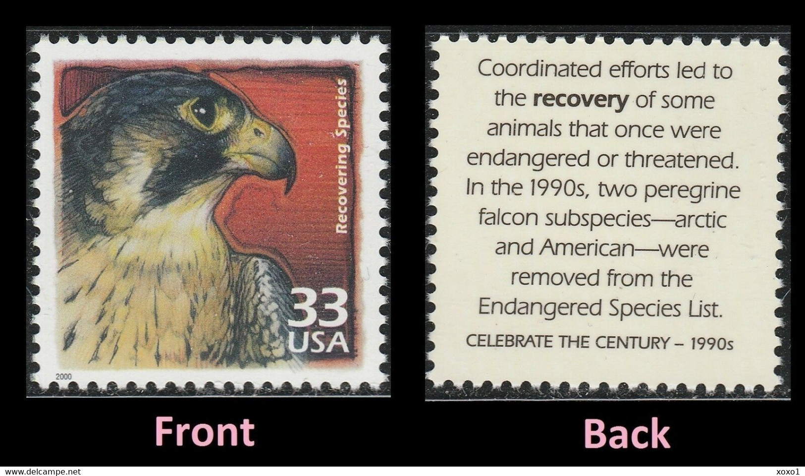 USA 2000 MiNr. 3294 Celebrate The Century X Birds Recovering Species Falcon Peregrine 1v MNH ** 0,80 € - Adler & Greifvögel
