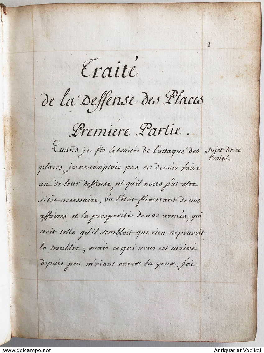 Traité de la Deffence des Places Par Feu le Marechal de Vauban.